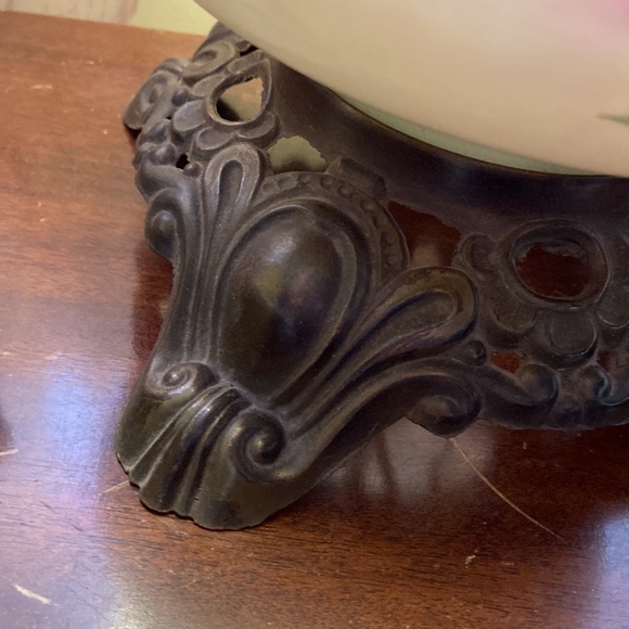 Antique Victorian hand painted gone with the wind globe lamp working - Picture 8 of 12